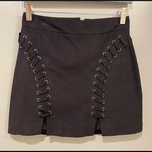Suede laced skirt